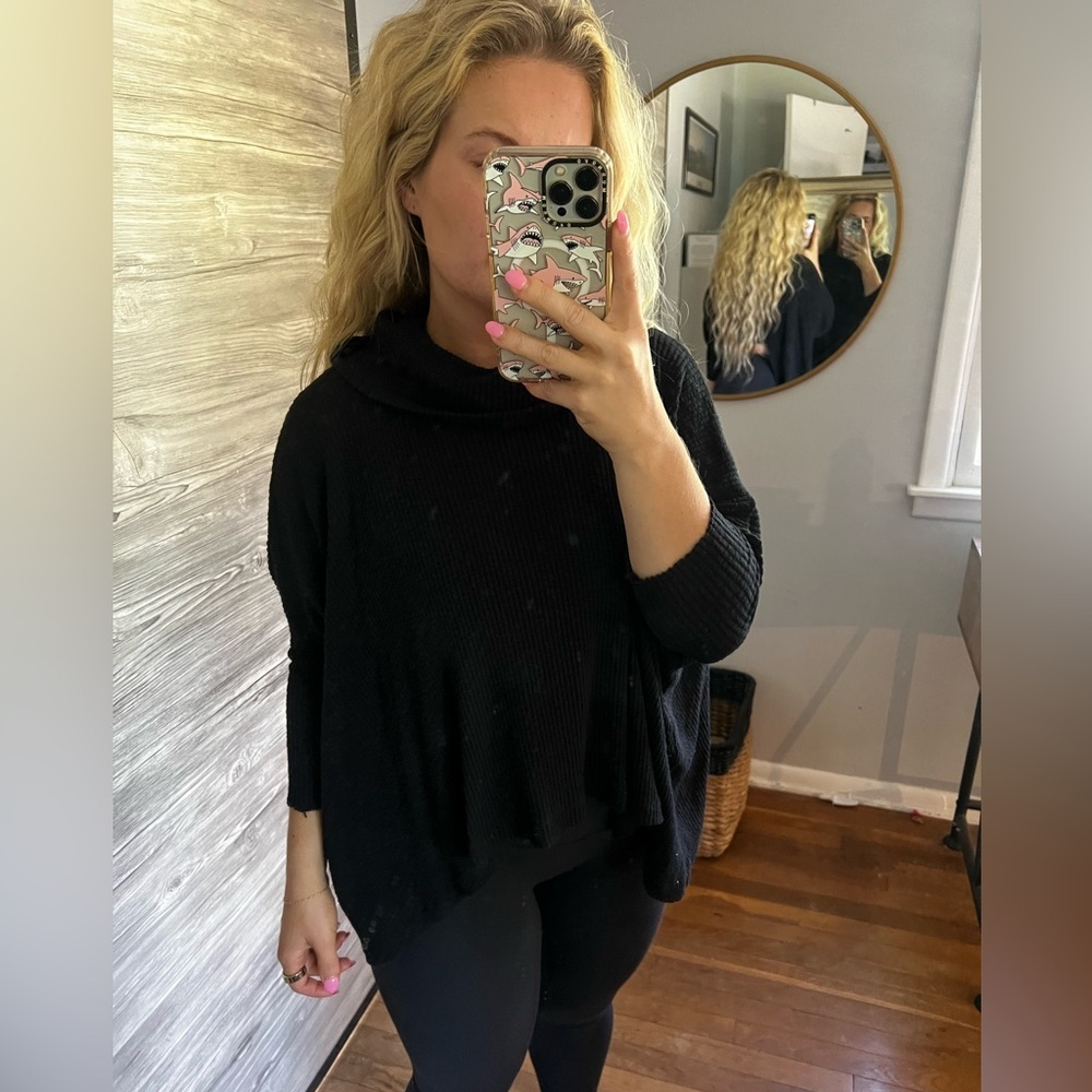 Free People Beach Open Back Sweater Black Small - Picture 3 of 8